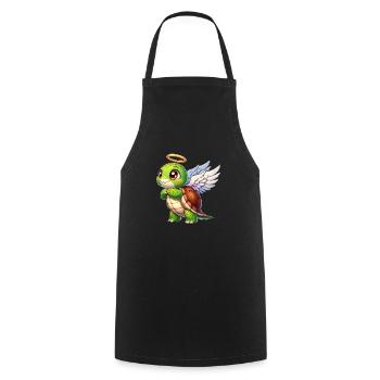 Turtle as angel with halo - Cooking Apron - black - Front - AI Model Male 185 dark (185cm)