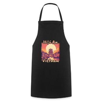 Hoi An Vietnam Vacation Asia Sunset - Cooking Apron - black - Front - AI Model Male 185 dark (185cm)