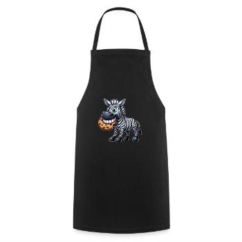 Zebra Biscuit Cartoon Cute Teeth - Cooking Apron - black - Front - AI Model Male 185 dark (185cm)