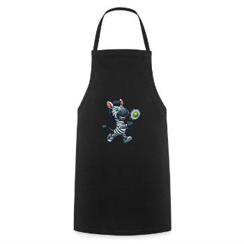 Lustiges Zebra Tennis Tennisspieler Tier Cartoon - Kochschürze - Schwarz - Vorne - AI Model Male 185 dark (185cm)