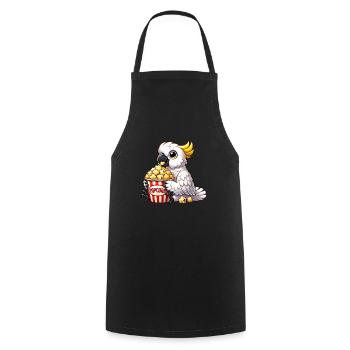 Drôle Cacatoès Oiseau de paradis Popcorn Cinéma Fun - Tablier de cuisine - noir - Devant - AI Model Male 185 dark (185cm)
