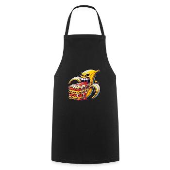 Funny Banana Lasagna Italian - Cooking Apron - black - Front - AI Model Male 185 dark (185cm)