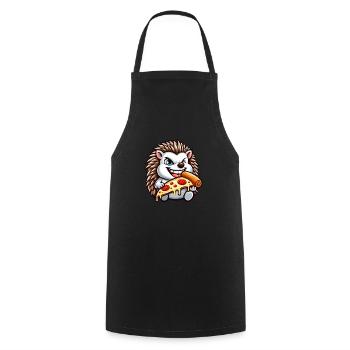 drôle hérisson pizza amateur de pizza art de la restauration rapide - Tablier de cuisine - noir - Devant - AI Model Male 185 dark (185cm)