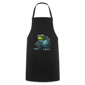 Cyborg Frog Toad Toad Robot Mech Design - Cooking Apron - black - Front - AI Model Male 185 dark (185cm)