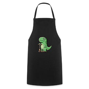 Drôle dino T-rex sur scooter pour enfants drôle k - Tablier de cuisine - noir - Devant - AI Model Male 185 dark (185cm)