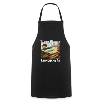 Playa Blanca Lanzarote Strand Urlaub Düne Wüste - Kochschürze - Schwarz - Vorne - AI Model Male 185 dark (185cm)