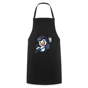 Pinguin Eishockeyspieler lustiges Eishockey Design - Kochschürze - Schwarz - Vorne - AI Model Male 185 dark (185cm)