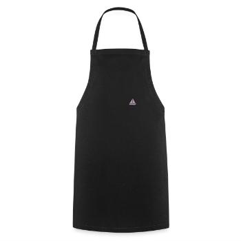 Minimalistisches Segeln Jolle Silhouette Kapitän - Kochschürze - Schwarz - Vorne - AI Model Male 185 dark (185cm)