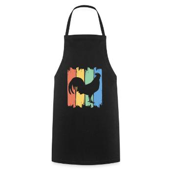 Chicken Farmer Chicken Chicken - Cooking Apron - black - Front - AI Model Male 185 dark (185cm)