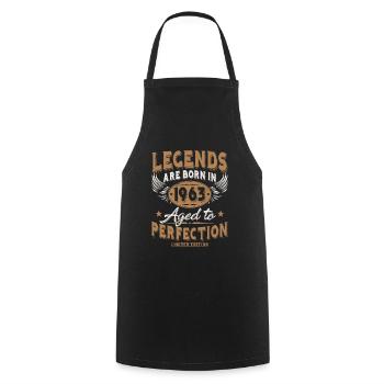 Born in 1963 Legends Birthday - Cooking Apron - black - Front - AI Model Male 185 dark (185cm)