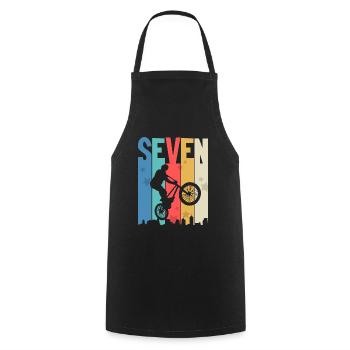7 birthday 7 years Bmx children's birthday party - Cooking Apron - black - Front - AI Model Male 185 dark (185cm)