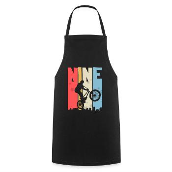 9 birthday 9 years Bmx children's birthday party - Cooking Apron - black - Front - AI Model Male 185 dark (185cm)