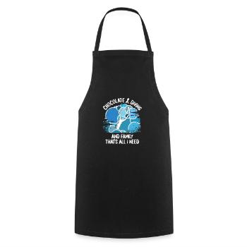 Divers Scuba Diving Scuba Diving Scuba Diving - Cooking Apron - black - Front - AI Model Male 185 dark (185cm)
