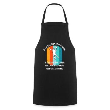 Badminton Badminton Badminton Player Chocolate - Cooking Apron - black - Front - AI Model Male 185 dark (185cm)