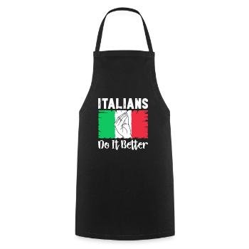 Italiener Italien Lustiger Spruch Geschenkidee - Kochschürze - Schwarz - Vorne - AI Model Male 185 dark (185cm)