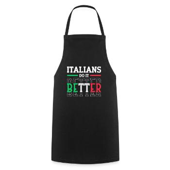Italiener Italien Lustiger Spruch Geschenkidee - Kochschürze - Schwarz - Vorne - AI Model Male 185 dark (185cm)