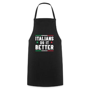 Italiener Italien Lustiger Spruch Geschenkidee - Kochschürze - Schwarz - Vorne - AI Model Male 185 dark (185cm)