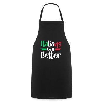 Italiener Italien Lustiger Spruch Geschenkidee - Kochschürze - Schwarz - Vorne - AI Model Male 185 dark (185cm)