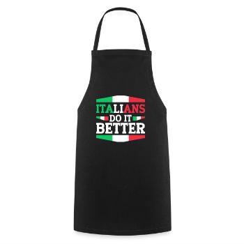Italiener Italien Lustiger Spruch Geschenkidee - Kochschürze - Schwarz - Vorne - AI Model Male 185 dark (185cm)