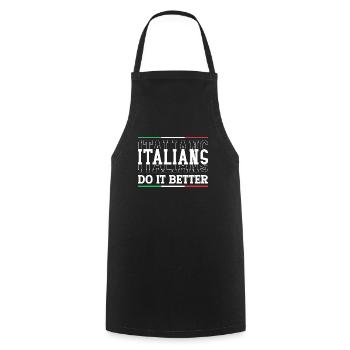 Italiener Italien Lustiger Spruch Geschenkidee - Kochschürze - Schwarz - Vorne - AI Model Male 185 dark (185cm)