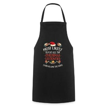 Christmas Funny Saying Xmas Food Humor - Cooking Apron - black - Front - AI Model Male 185 dark (185cm)