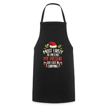 Noël Noël drôle dire humour drôle - Tablier de cuisine - noir - Devant - AI Model Male 185 dark (185cm)
