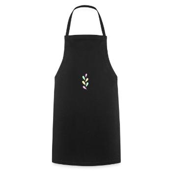 Colorfull Flower - Cooking Apron - black - Front - AI Model Male 185 dark (185cm)