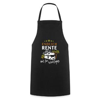 Endlich Rente Wohnmobil Camping Geschenk Shirt - Kochschürze - Schwarz - Vorne - AI Model Male 185 dark (185cm)