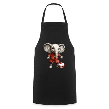 Soccer Elephant - Cooking Apron - black - Front - AI Model Male 185 dark (185cm)