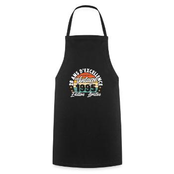 Vintage Cadeau D'anniversaire 28 Ans Vintage 1995 - Tablier de cuisine - noir - Devant - AI Model Male 185 dark (185cm)