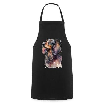 Dachshund - Kochschürze - Schwarz - Vorne - AI Model Male 185 dark (185cm)