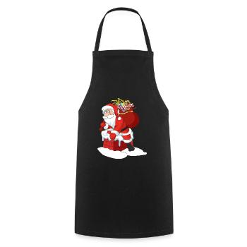 Santa Claus - Cooking Apron - black - Front - AI Model Male 185 dark (185cm)