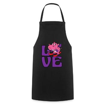 Hippopotamus skier skiing winter sport snow - Cooking Apron - black - Front - AI Model Male 185 dark (185cm)