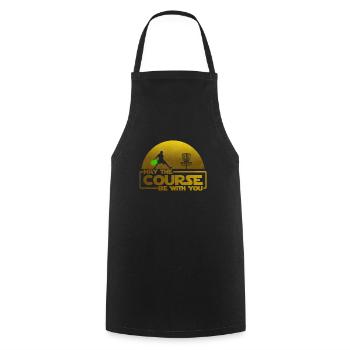 May The Course Be With You - Ultimate Frisbee Gift - Kochschürze - Schwarz - Vorne - AI Model Male 185 dark (185cm)