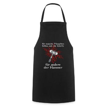 Germanen Wikinger Hammer Sprüche Geschenkidee - Kochschürze - Schwarz - Vorne - AI Model Male 185 dark (185cm)
