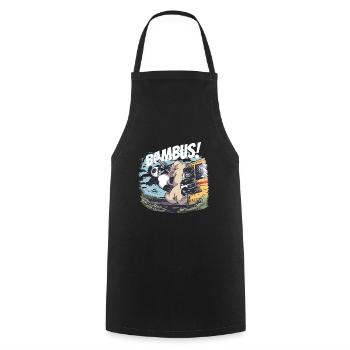Panda Bambus lustig Bus Geschenk - Kochschürze - Schwarz - Vorne - AI Model Male 185 dark (185cm)