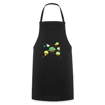 Galaxie spatiale Planète Étoiles - Tablier de cuisine - noir - Devant - AI Model Male 185 dark (185cm)