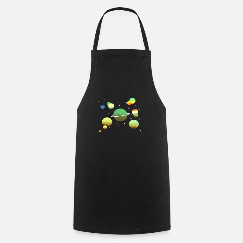 Galaxie spatiale Planète Étoiles - Tablier de cuisine - noir