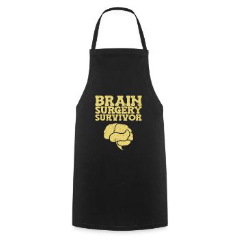 Brain surgery survives brain surgery brain - Cooking Apron - black - Front - AI Model Male 185 dark (185cm)