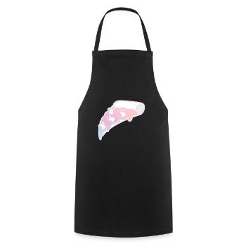 Einhorn Pizza Regenbogen T-Shirt - Kochschürze - Schwarz - Vorne - AI Model Male 185 dark (185cm)
