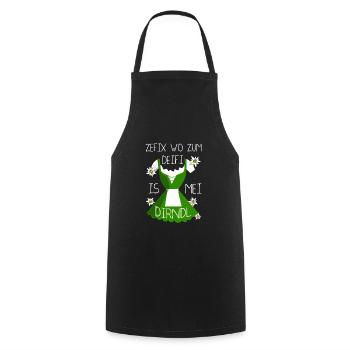 Zefix Wo Zum Deifi Is Mei Dirndl Spaß - Kochschürze - Schwarz - Vorne - AI Model Male 185 dark (185cm)