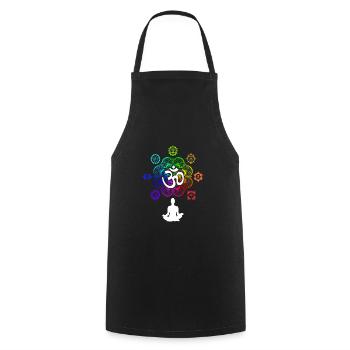 Meditation Chakra Symbole Die Sieben Chakren - Kochschürze - Schwarz - Vorne - AI Model Male 185 dark (185cm)