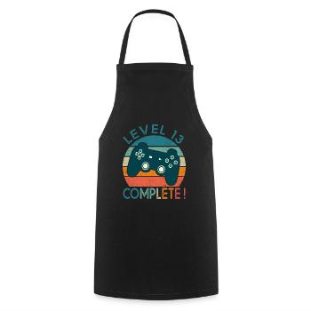 Level 13 birthday geek gift 13 years gamer - Cooking Apron - black - Front - AI Model Male 185 dark (185cm)