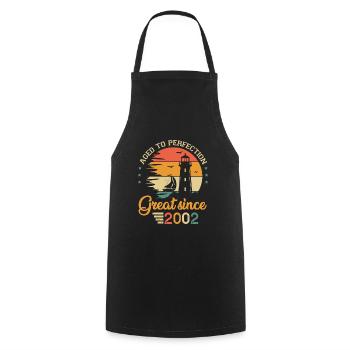 20 years boat great since 2002 anniversary - Cooking Apron - black - Front - AI Model Male 185 dark (185cm)