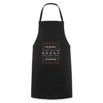 Weihnachten Spruch Humor Ho Ho Hoit Di Goschn - Kochschürze - Schwarz - Vorne - AI Model Male 185 dark (185cm)