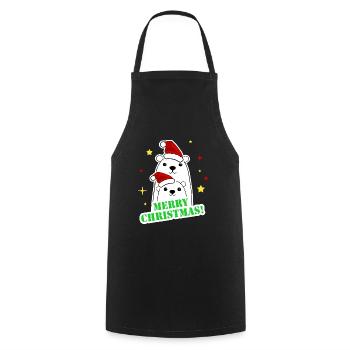 Frohe Weihnachtsfeier - Kochschürze - Schwarz - Vorne - AI Model Male 185 dark (185cm)