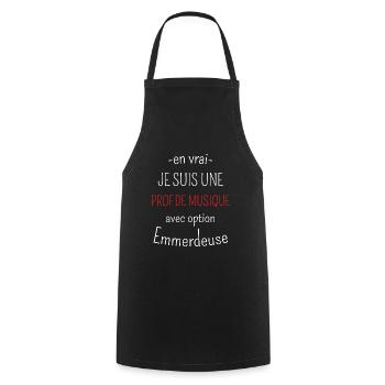 Prof de Musique Avec Option Emmerdeuse - Tablier de cuisine - noir - Devant - AI Model Male 185 dark (185cm)