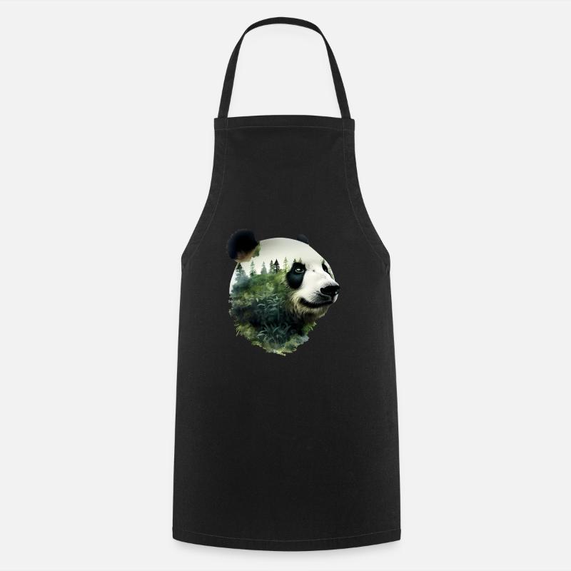 Panda - Kochschürze - Schwarz