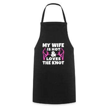My wife hot and loves the knot Design for a - Cooking Apron - black - Front - AI Model Male 185 dark (185cm)
