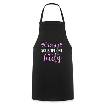 Crazy Sousaphone Lady Tube Playing Sousaphonist - Cooking Apron - black - Front - AI Model Male 185 dark (185cm)